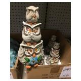 See, Speak, Hear No Evil Owl Statues x6