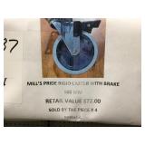 Rigid Caster w/brake x 4