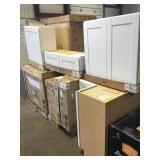 Misc base & wall cabinets white finish x10