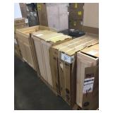 Misc unfinished base & wall cabinets x4