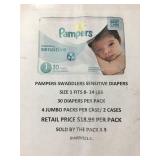 Pampers swaddlers sensitive diapers x8