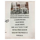 White Distressed Dining Chair x 2