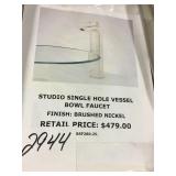 Brushed Nickel Single Hole Vessel Bowl faucet