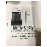 Polished Brass Deck Mount Pot Filler Faucet