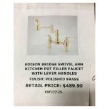 Polished Brass Swivel Arm Pot Filler Faucet
