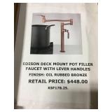 Oil Rubbed Bronze Deck Mount Pot Filler Faucet