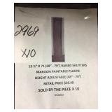 Adjustable Maroon Paintable Plastic shutters x 10