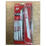 Milwaukee sawzall demolition blade set x 3