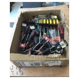 Tray of screw drivers and Allen wrenches