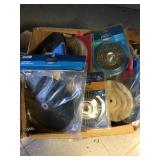 Mixed box of wire wheel buffing pads and more