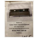 Loring media stand with drawers