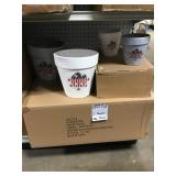 Large & small patriotic flower pots sold one money