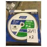 10in wet/dry turbo diamond saw blade x2
