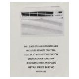 LG 12,000 BTU Air Conditioner w/Remote