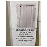 72in dual mount curved steel shower curtain rod x2