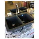 9" Franke Dbl Bowl Sink w/ Faucet & Dispenser