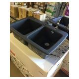 9" Franke Double Bowl Composite Sink