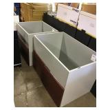 Wall mount Grey/Red base cabinets x 2 sold as is