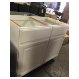 White vanity base as is