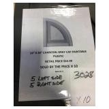 14" x 20" Charcoal Gray Cap Paintable Plastic x 10