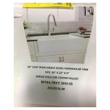 33in cast iron single bowl farmhosue sink