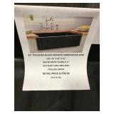 33" Polished Black Granite Farmhouse Sink