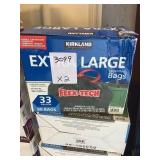 33 Gallon Drawstring Trash Bags x2