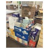 Multiple cases of  tissues, styrofoam trays,