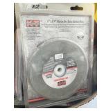 Box of Grinding wheels, wire brushes, emery cloth