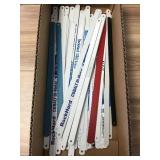 Hack saw blades by the tray