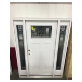 36" RH Fiberglass Shaker Entry Door w/ Sidelites