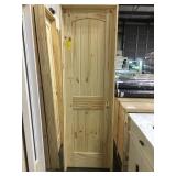 24" LH Unfinished Pine Arch Top Interior Door