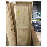 24" LH Unfinished Pine Arch Top Interior Door