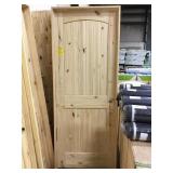 30" LH Unfinished Pine Arch Top Interior Door