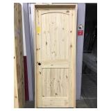 30" RH Unfinished Pine Arch Top Interior Door