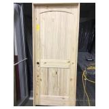 32" RH Unfinished Pine Arch Top Interior Door