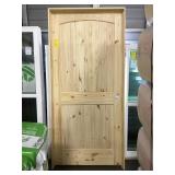 36" LH Unfinished Pine Arch Top Interior Door