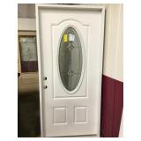 36" RH Fiberglass Leaded 3/4 Oval Exterior Door