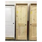 24" LH Unfinished Pine Arch Top Interior Door