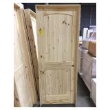 30" LH Unfinished Pine Arch Top Interior Door