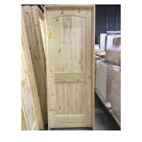 30" RH Unfinished Pine Arch Top Interior Door