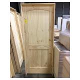 32" LH Unfinished Pine Arch Top Interior Door