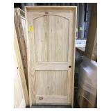 36" LH Unfinished Pine Arch Top Interior Door