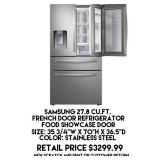 27.8cu ft Samsung French Door Refrigerator