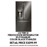 LG Thin Q French Door Refrigerator w/wi-fi