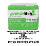 19LB Green Fiber Cellulose Insulation Bag x 18