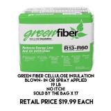 19 LB Green Fiber Cellulose Insulation Bag x 17