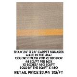 Shaw 24" X 24" Carpet Squares x 480 sq ft