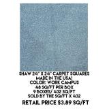Shaw 24" x 24" Carpet Squares x 432 sq ft