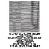 Shaw 24" x 24" Carpet Squares x 432 sq ft